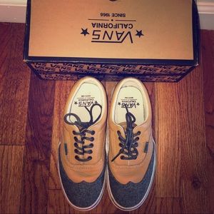 Vans Era Wingtip CA Leather/Wool Char/Dow SZ 7